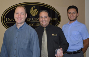 The ACE recognition was shared with his team members - Marcos Kochmann (left) and Ricardo Suarez (right)